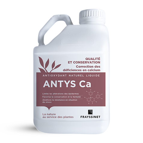 Packaging contenant l'ANTYS Ca EV, une solution de phosphate de calcium pour applications foliaires et au sol produite par Frayssinet